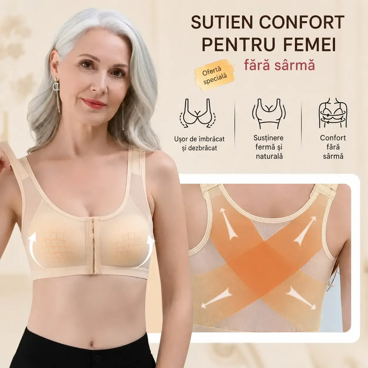 š„ć3 bucÄČićSutien sport respirabil, neelastic, pentru femeićS-5XLć