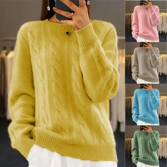 🔥✨【Noul stil de toamnă】【S-2XL】2026 Pulover din lână de înaltă calitate, într-o singură culoare, moale și confortabil