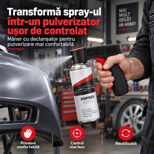 🛠️ Mâner Ergonomic Tip Pistol pentru Spray Aerosol – Transformă Orice Spray într-un Pulverizator Profesional!