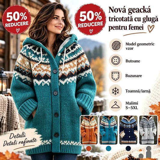 🎀O jachetă nouă, călduroasă, din tricot, pentru femei, în stil retro, pentru toamna și iarna anului 2026