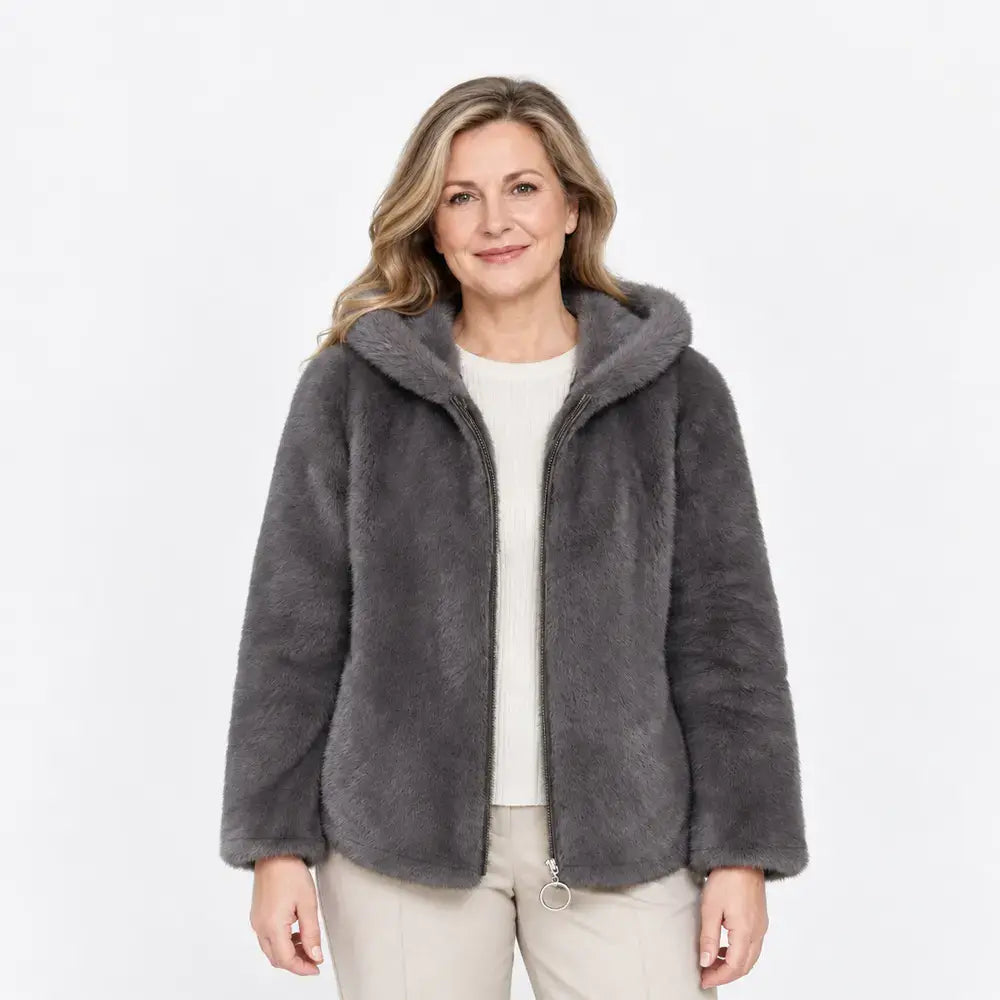 š„ćM-7XLćJachetÄ de iarnÄ din fleece pentru femei ā groasÄ, reversibilÄ, cu glugÄ, izolatÄ termic, cu fermoar.