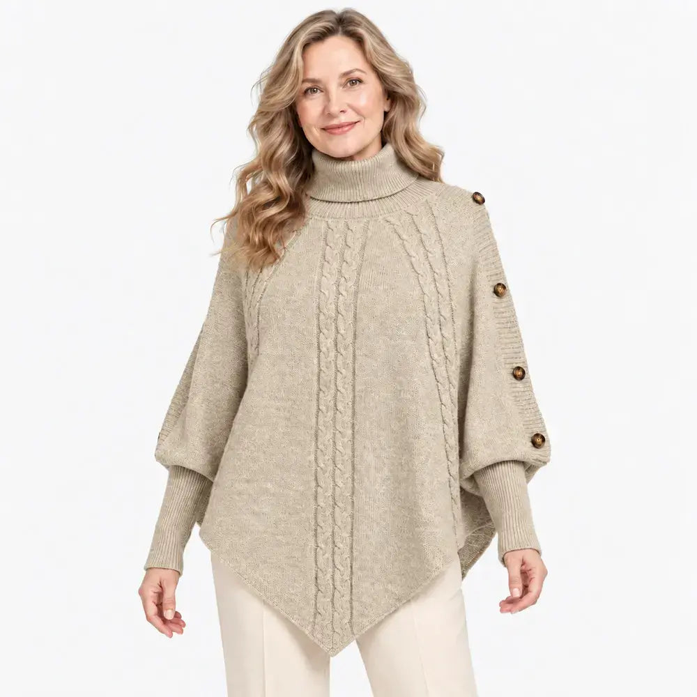 【S-3XL】Un succes absolut pentru sezonul toamnă-iarnă! Această pelerină caldă, din tricot, maschează cu ușurință imperfecțiunile siluetei. ✨