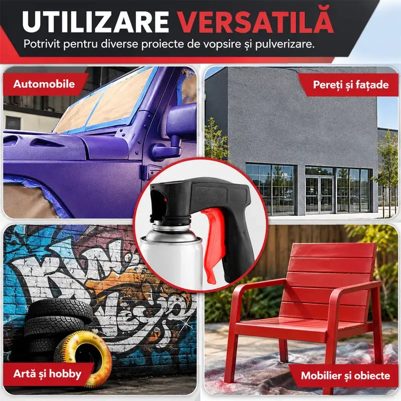 🛠️ Mâner Ergonomic Tip Pistol pentru Spray Aerosol – Transformă Orice Spray într-un Pulverizator Profesional!