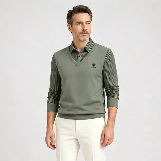 🔥👔【M-4XL】Top cald pentru bărbați din cașmir premium, din două piese, all-in-one