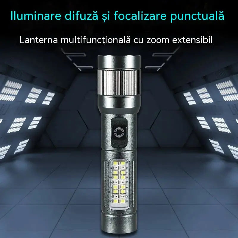 🔦 Lanternă LED multifuncțională cu zoom
