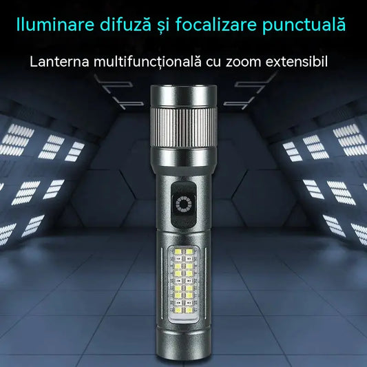 🔦 Lanternă LED multifuncțională cu zoom