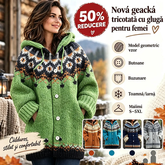 🎀O jachetă nouă, călduroasă, din tricot, pentru femei, în stil retro, pentru toamna și iarna anului 2026