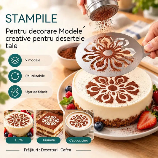 ☕ Șablon din oțel inoxidabil pentru latte art