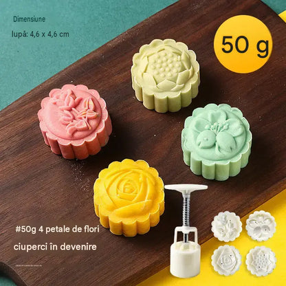 ✨😍【4 bucată】Comoara bucătăriei — matrițe pentru modelare: modele tridimensionale pentru aluat, găluște și deserturi, realizate cu o singură apăsare