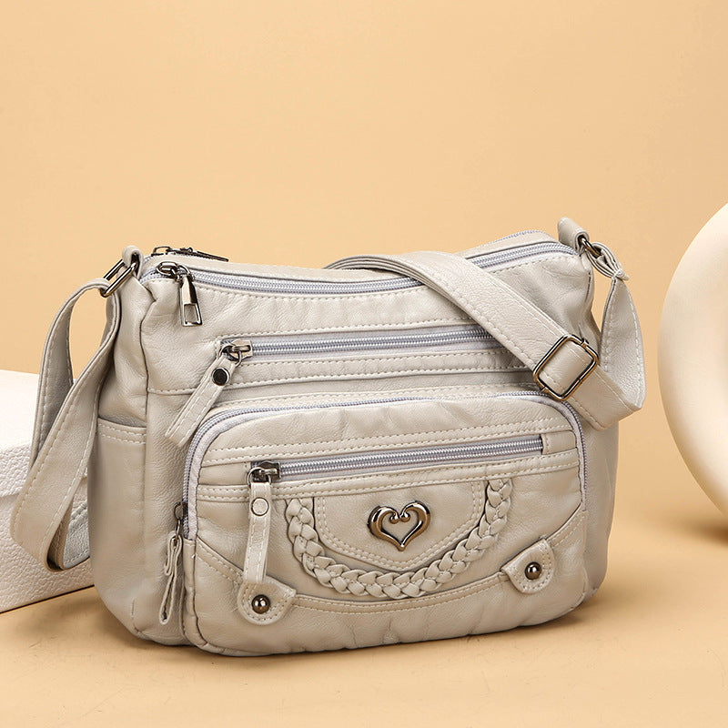 💐🎁Geantă crossbody moale din PU pentru femei – Buzunare multiple pentru o organizare perfectă 👜🔑