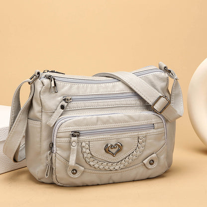 💐🎁Geantă crossbody moale din PU pentru femei – Buzunare multiple pentru o organizare perfectă 👜🔑