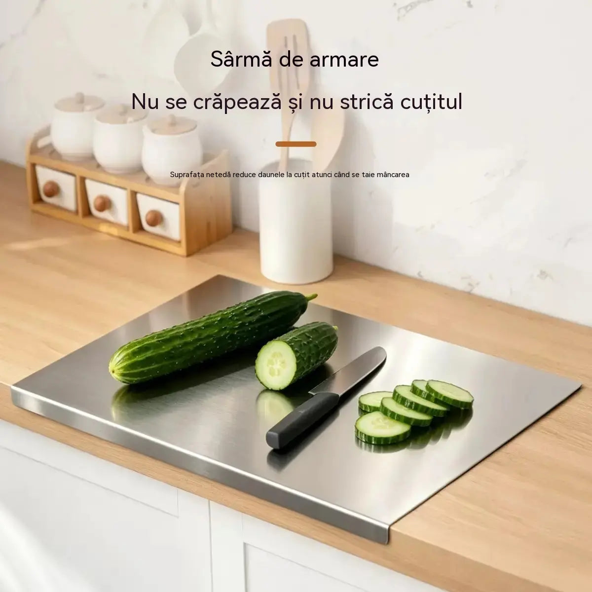 🔪 Tocător din oțel inoxidabil cu margine îndoită – Extra gros și multifuncțional, ideal pentru bucătăria profesională și uz casnic 🍽️
