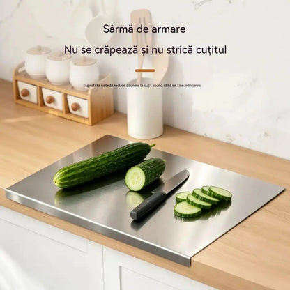 🔪 Tocător din oțel inoxidabil cu margine îndoită – Extra gros și multifuncțional, ideal pentru bucătăria profesională și uz casnic 🍽️