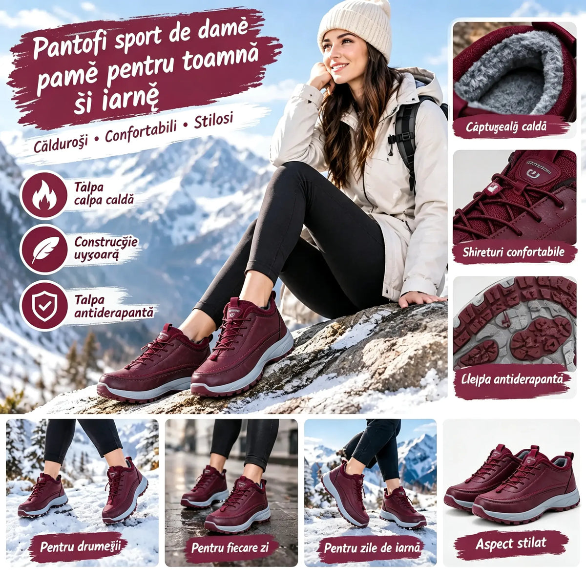 🌈⛄【35-41】Noi pantofi sport de damă, cu talpă moale, confortabili, din piele naturală, de toamnă și iarnă