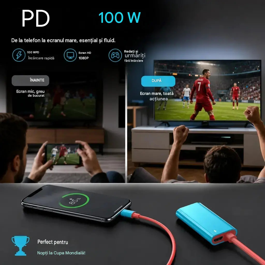 🔥OFERTĂ LIMITATĂ: Reducere de 50%! 🔥 Cablu adaptor USB-C la HDMI pentru Switch