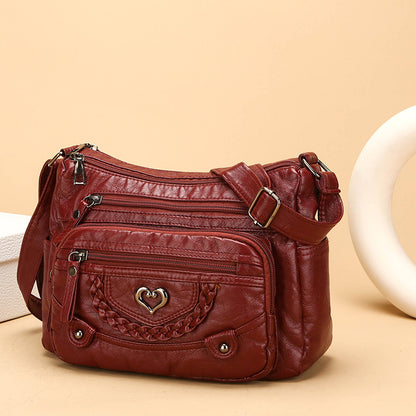 💐🎁Geantă crossbody moale din PU pentru femei – Buzunare multiple pentru o organizare perfectă 👜🔑