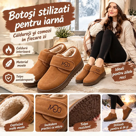 🏆😍【36-41】Pantofi scurți de iarnă, la modă, într-un stil nou, pentru femei, cu omuleți de zăpadă din pluș