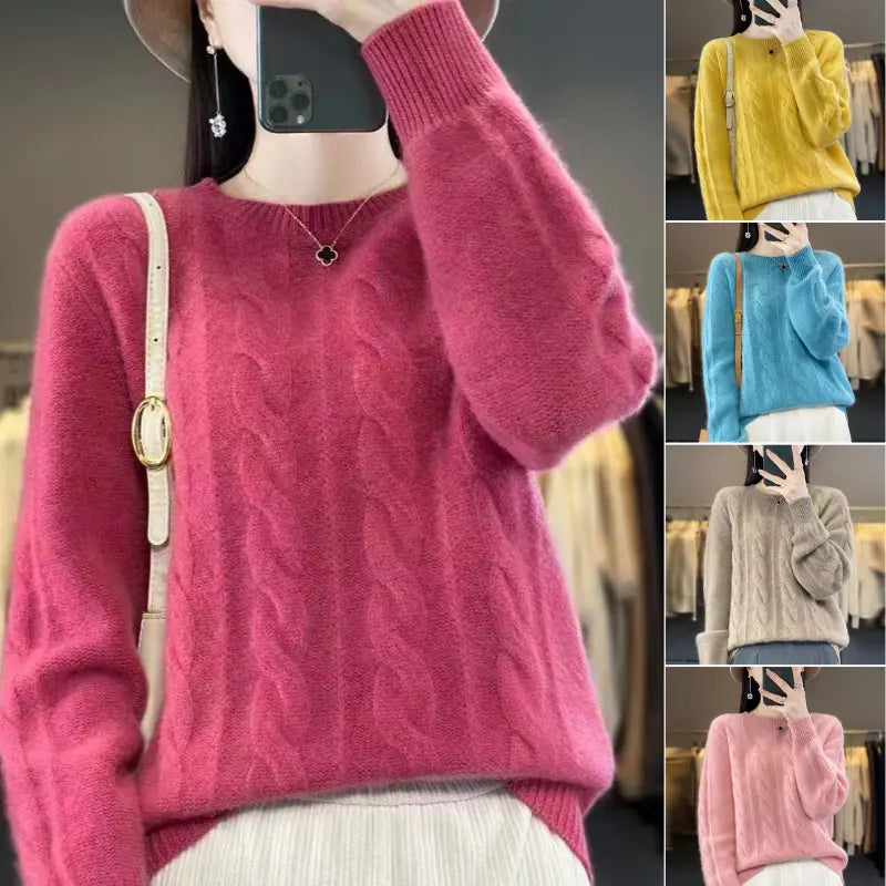 🔥✨【Noul stil de toamnă】【S-2XL】2026 Pulover din lână de înaltă calitate, într-o singură culoare, moale și confortabil