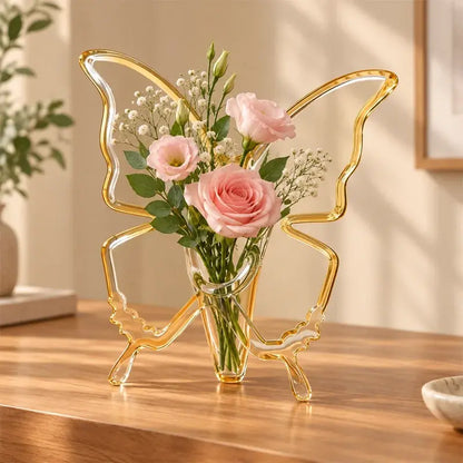 🦋 Vază Decorativă în Formă de Fluture – Accent Artistic și Elegant pentru Florile Tale! (Acrilic Transparent, Disponibilă în 3 Culori)