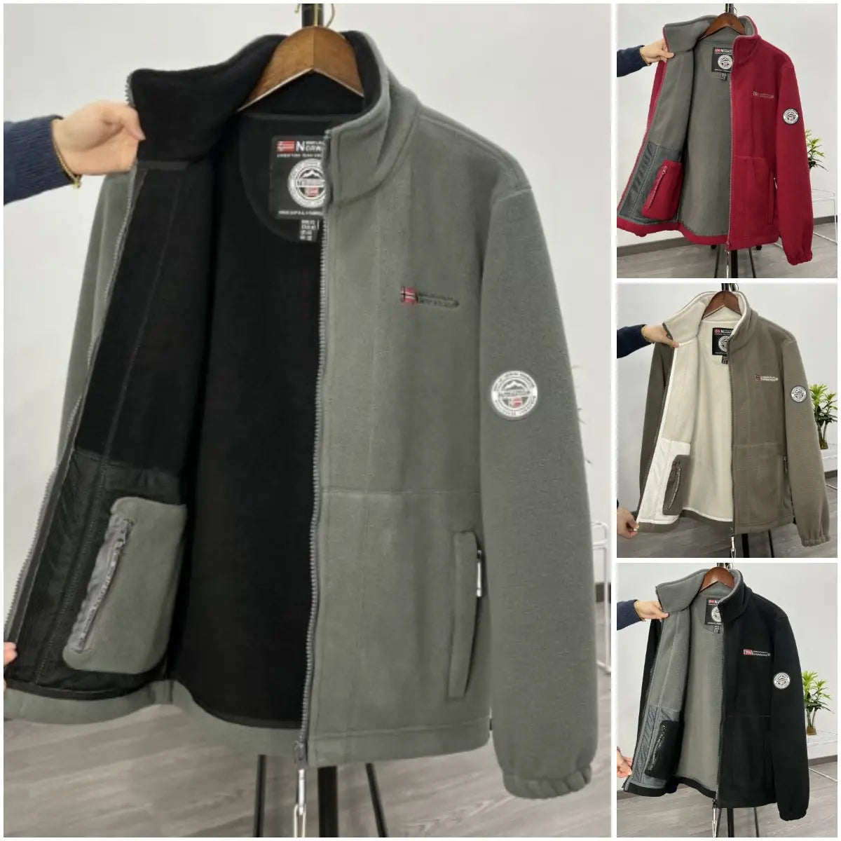 🔥【S-3XL】Geacă Reversibilă Călduroasă din Lână și Bumbac pentru Bărbați