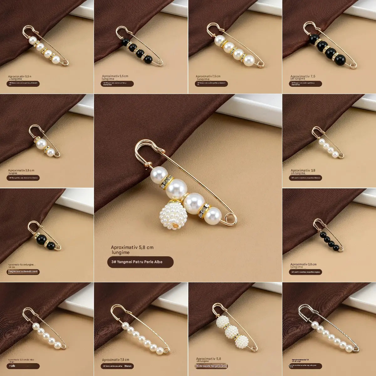 ✨[Set de 13 piese] 🌸 Set de broșe cu perle: pot fi folosite pentru a decora cardigane și rochii.