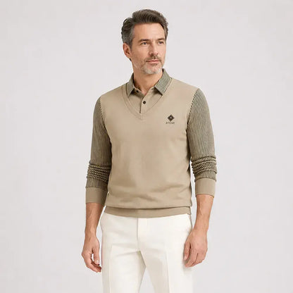 🔥👔【M-4XL】Top cald pentru bărbați din cașmir premium, din două piese, all-in-one