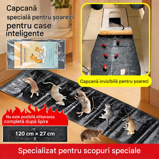 💥 Set de 5 capcane cu lipici extra-puternice pentru șoareci (120 x 27 cm); netoxice și sigure pentru întreaga familie.