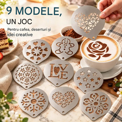 ☕ Șablon din oțel inoxidabil pentru latte art