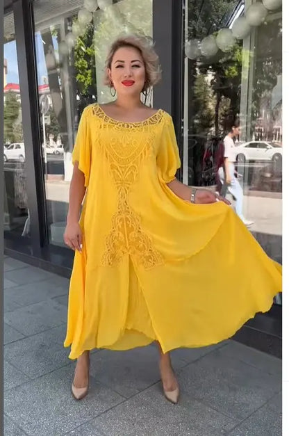 👗2026 Nouă rochie de damă largi din dantelă mărime mare