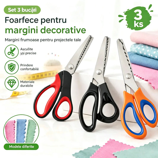 ✂️Foarfece profesionale cu lamă zimțată pentru cusut, lucru manual și proiecte DIY de zi cu zi.