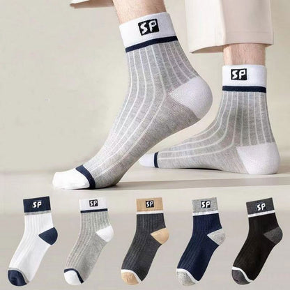 🧦✨🎉【Set de 10 perechi】Șosete noi pentru bărbați, din bumbac 100%, moi și confortabile — absorb transpirația și previn mirosurile neplăcute.