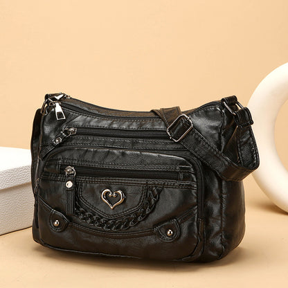 💐🎁Geantă crossbody moale din PU pentru femei – Buzunare multiple pentru o organizare perfectă 👜🔑